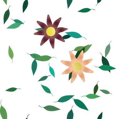 yaz çiçekleri arka plan, vektör illüstrasyonu