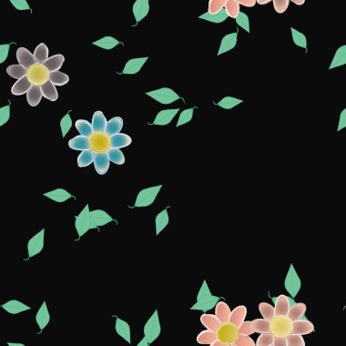 yaz çiçekleri arka plan, vektör illüstrasyonu