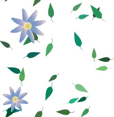 Çiçekler ve yapraklarla kusursuz bir desen.