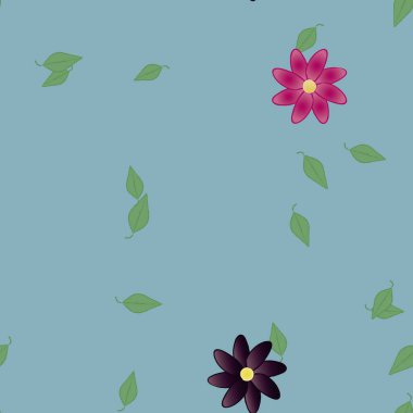 Çiçeksel botanik arka plan, çiçek vektör çizimi