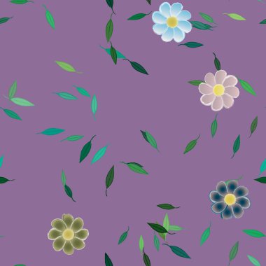 Çiçekler ve yapraklarla kusursuz bir desen.