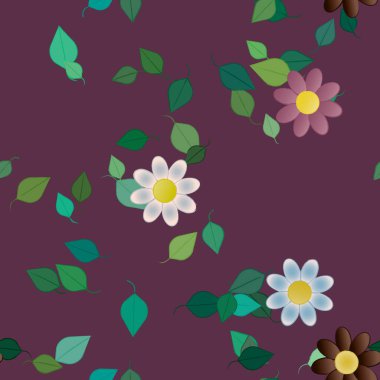 yaz çiçekleri arka plan, vektör illüstrasyonu