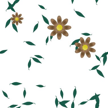 Çiçek arkaplanı, çiçek desenli arkaplan, vektör illüstrasyonu