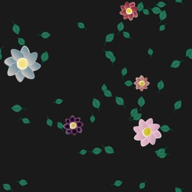 Çiçekler ve yapraklarla kusursuz bir desen.