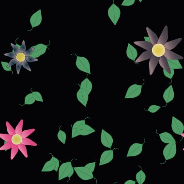 yaz çiçekleri arka plan, vektör illüstrasyonu