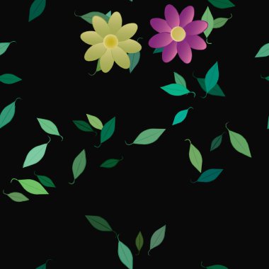 yaz çiçekleri arka plan, vektör illüstrasyonu