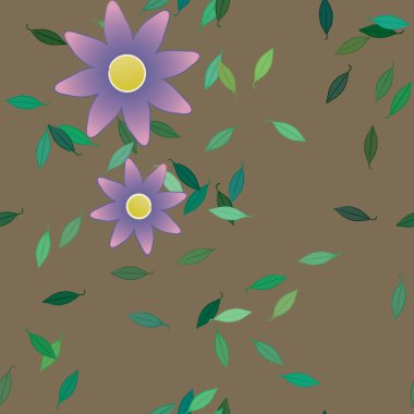 Çiçekler ve yapraklarla kusursuz bir desen.