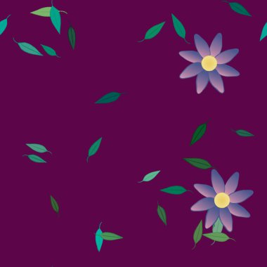 Çiçek yaprakları, çiçekler duvar kağıtları, vektör illüstrasyonları..