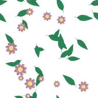 Yapraklar, çiçekler, duvar kağıtları, vektör illüstrasyonu