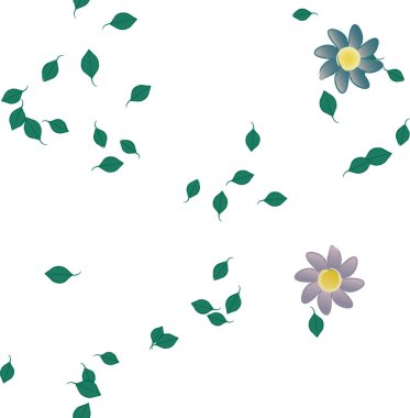 Çiçekler ve yapraklarla kusursuz bir desen.