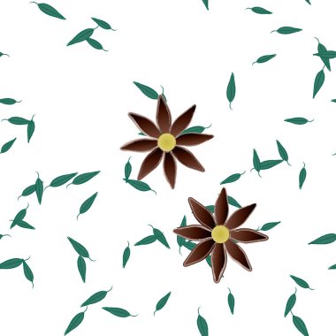 Çiçeksel botanik arka plan, çiçek vektör çizimi