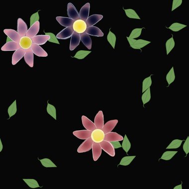 Çiçekler ve yapraklarla kusursuz bir desen.