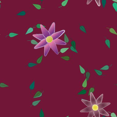 Çiçekler ve yapraklarla kusursuz bir desen.