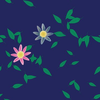 Çiçekler ve yapraklarla kusursuz bir desen.