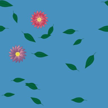 Çiçek yaprakları, çiçekler duvar kağıtları, vektör illüstrasyonları..