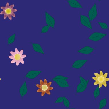 Çiçek yaprakları, çiçekler duvar kağıtları, vektör illüstrasyonları..