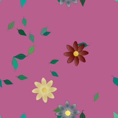 yaz çiçekleri arka plan, vektör illüstrasyonu