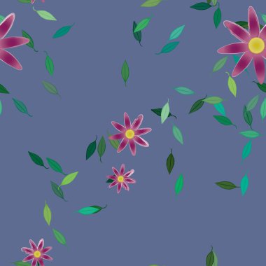 Çiçekler ve yapraklarla kusursuz bir desen.