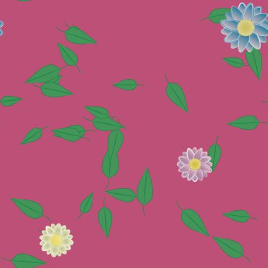 Çiçekler ve yapraklarla kusursuz bir desen.