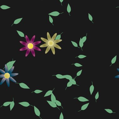 güzel botanik arka plan, çiçek vektör illüstrasyonu