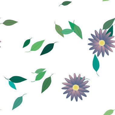 Çiçekler ve yapraklarla kusursuz bir desen.