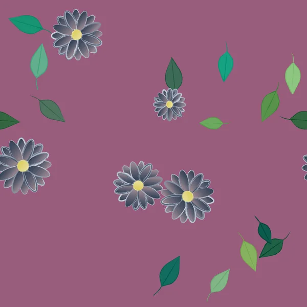 Follaje Flores Flores Florecen Fondo Pantalla Vector Ilustración — Vector de stock