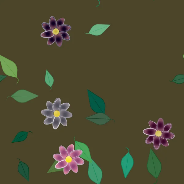 Foliage Flowers Bloom Wallpaper Vector Illustration — Stock Vector