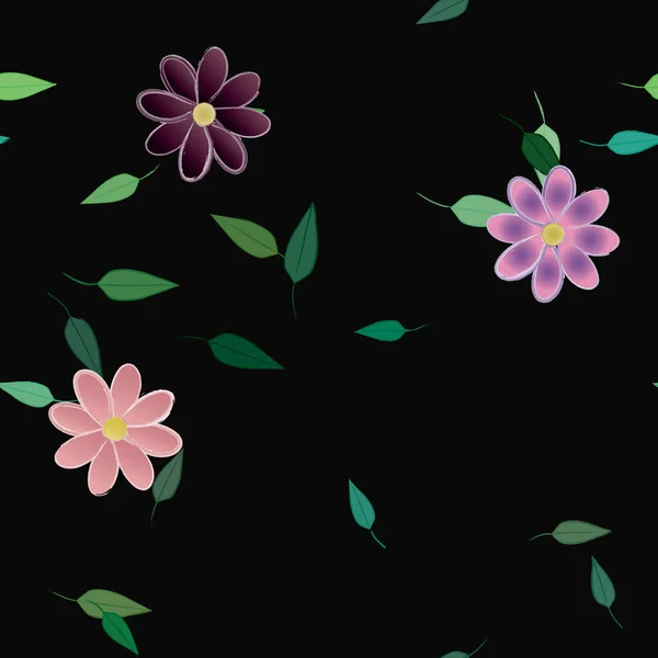 Fleurs Botaniques Motif Fond Illustration Vectorielle — Image vectorielle