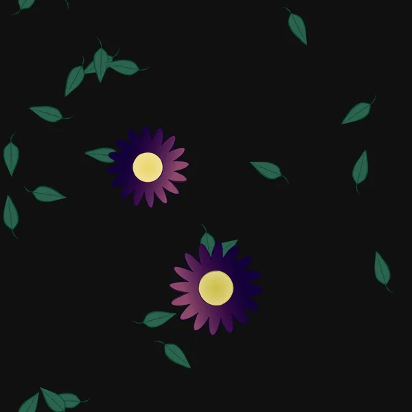 Feuillage Fleurs Fleur Papier Peint Illustration Vectorielle — Image vectorielle