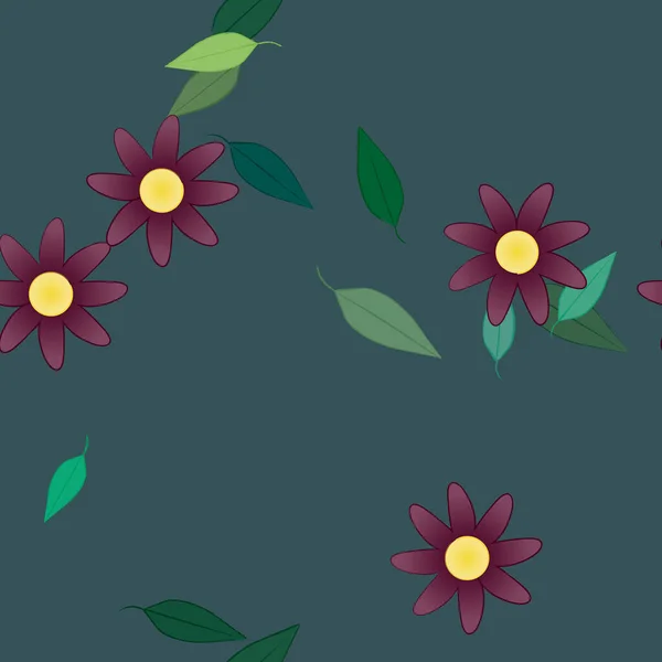 Fundo Padrão Flores Ilustração Vetorial — Vetor de Stock