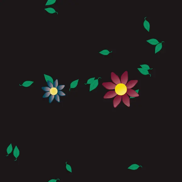 Flores Verano Fondo Vector Ilustración — Archivo Imágenes Vectoriales