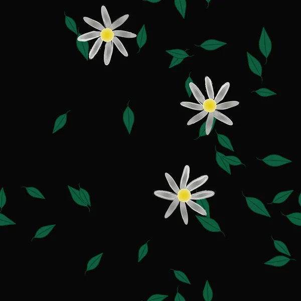 Fundo Botânico Bonito Flores Ilustração Vetorial — Vetor de Stock