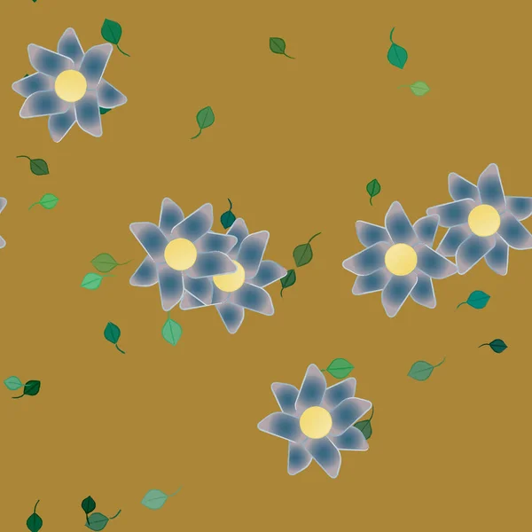 Beau Fond Botanique Illustration Vectorielle Fleurs — Image vectorielle
