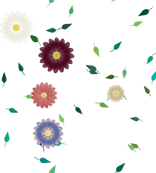 Farget Blomsterbakgrunn Blomstervektorillustrasjon – stockvektor