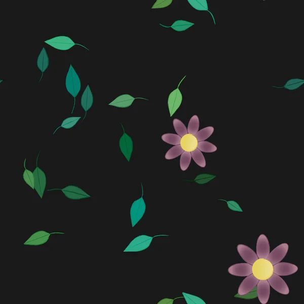 Flores Botánicas Patrón Fondo Vector Floral Ilustración — Archivo Imágenes Vectoriales