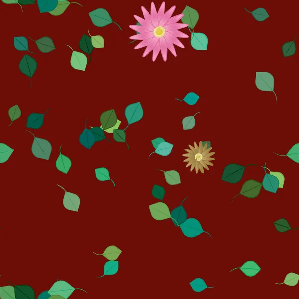 Feuillage Fond Botanique Fleurs Illustration Vectorielle — Image vectorielle