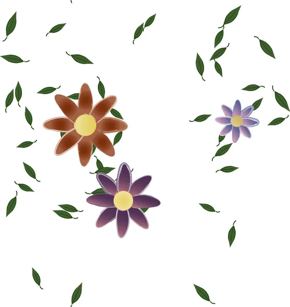 Bezešvé Květinové Pozadí Květiny Vzor Pozadí Vektorové Ilustrace — Stockový vektor
