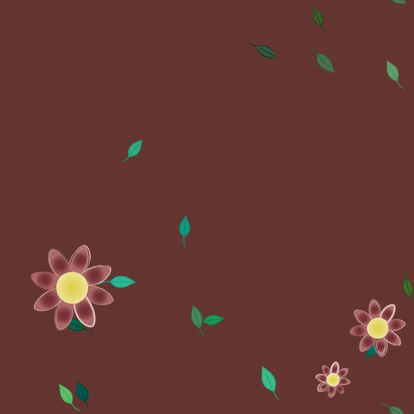 Fundo Padrão Flores Botânicas Ilustração Vetorial — Vetor de Stock