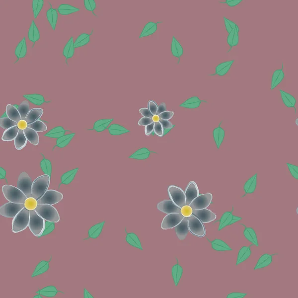 Fundo Botânico Bonito Flores Ilustração Vetorial — Vetor de Stock