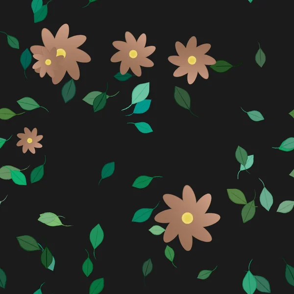 Fondo Botánico Floral Flores Vector Ilustración — Vector de stock