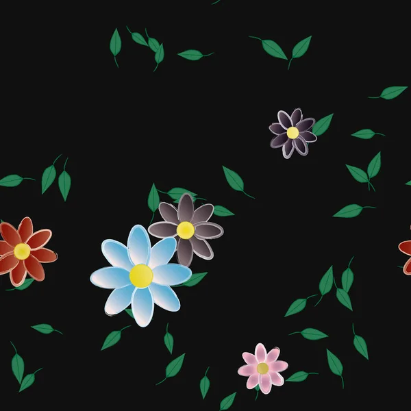 Fundo Padrão Flores Botânicas Ilustração Vetorial Floral — Vetor de Stock