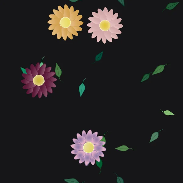 Flores Verano Fondo Vector Ilustración — Archivo Imágenes Vectoriales