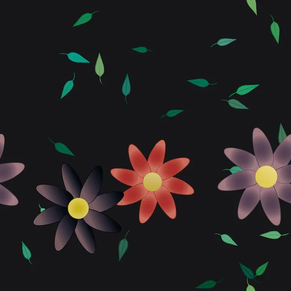Красивые Ботанические Цветы Рисунок Фона Цветочные Векторные Иллюстрации — стоковый вектор