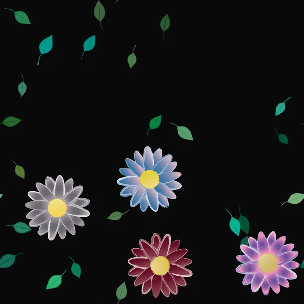 Fondo Floral Color Flores Vector Ilustración — Vector de stock
