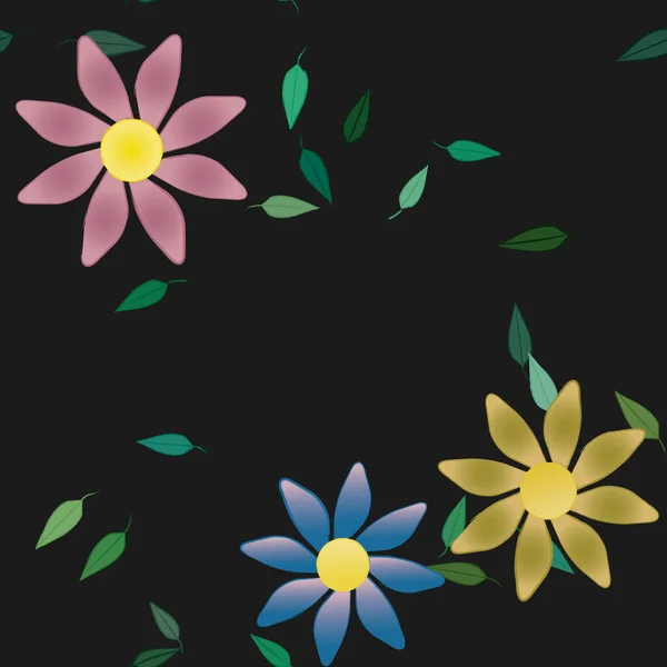 Flores Sin Costura Florecen Fondo Pantalla Vector Ilustración Hermoso Fondo — Archivo Imágenes Vectoriales