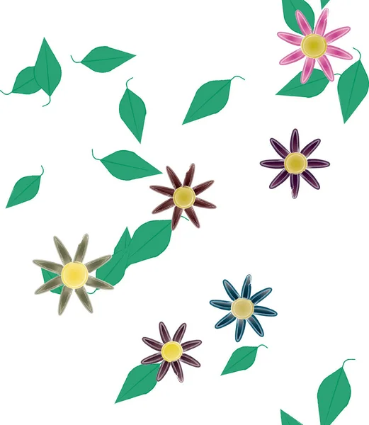 Fundo Padrão Flores Ilustração Vetorial — Vetor de Stock