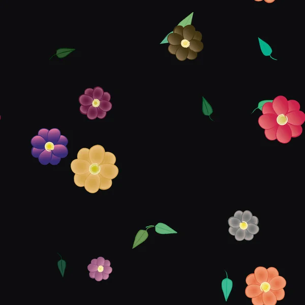 Fondo Botánico Floral Flores Vector Ilustración — Vector de stock