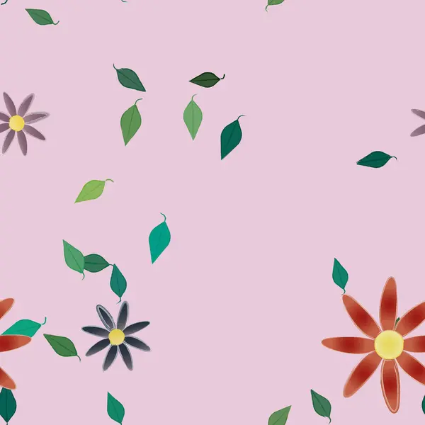 Summer Flowers Background Vector Illustration — Stock Vector