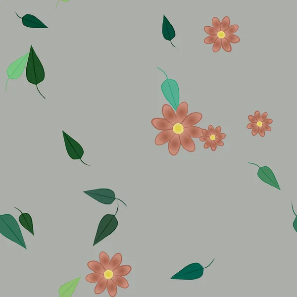 Listoví Botanické Pozadí Květiny Vektorové Ilustrace — Stockový vektor