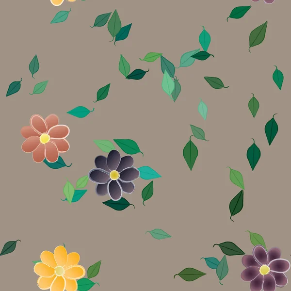 Bloemen Bloei Behang Vector Illustratie Mooie Botanische Achtergrond — Stockvector